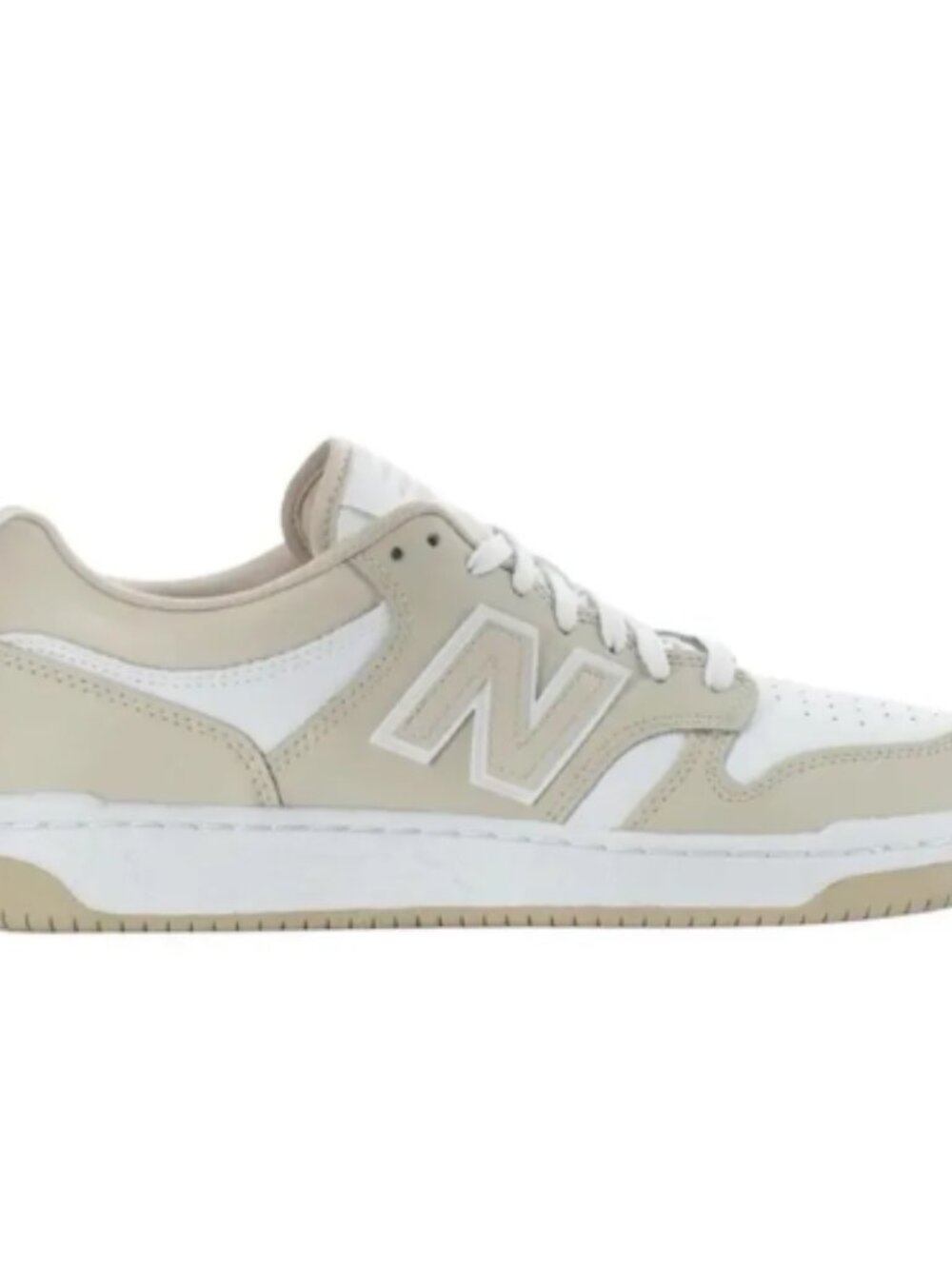 New Balance 480 Low Top Sneakers White Neutral Beige Leather Mens 11